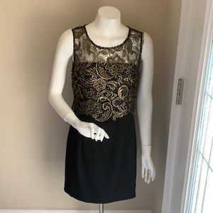 Black and Gold Cocktail Jr. Women’s Dress Size Medium